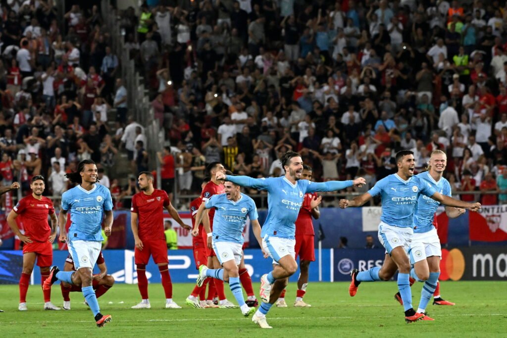 Manchester City won their first European Super Cup by beating Sevilla 6-5 on penalties after an intense match that ended 1-1 in regulation and extra time