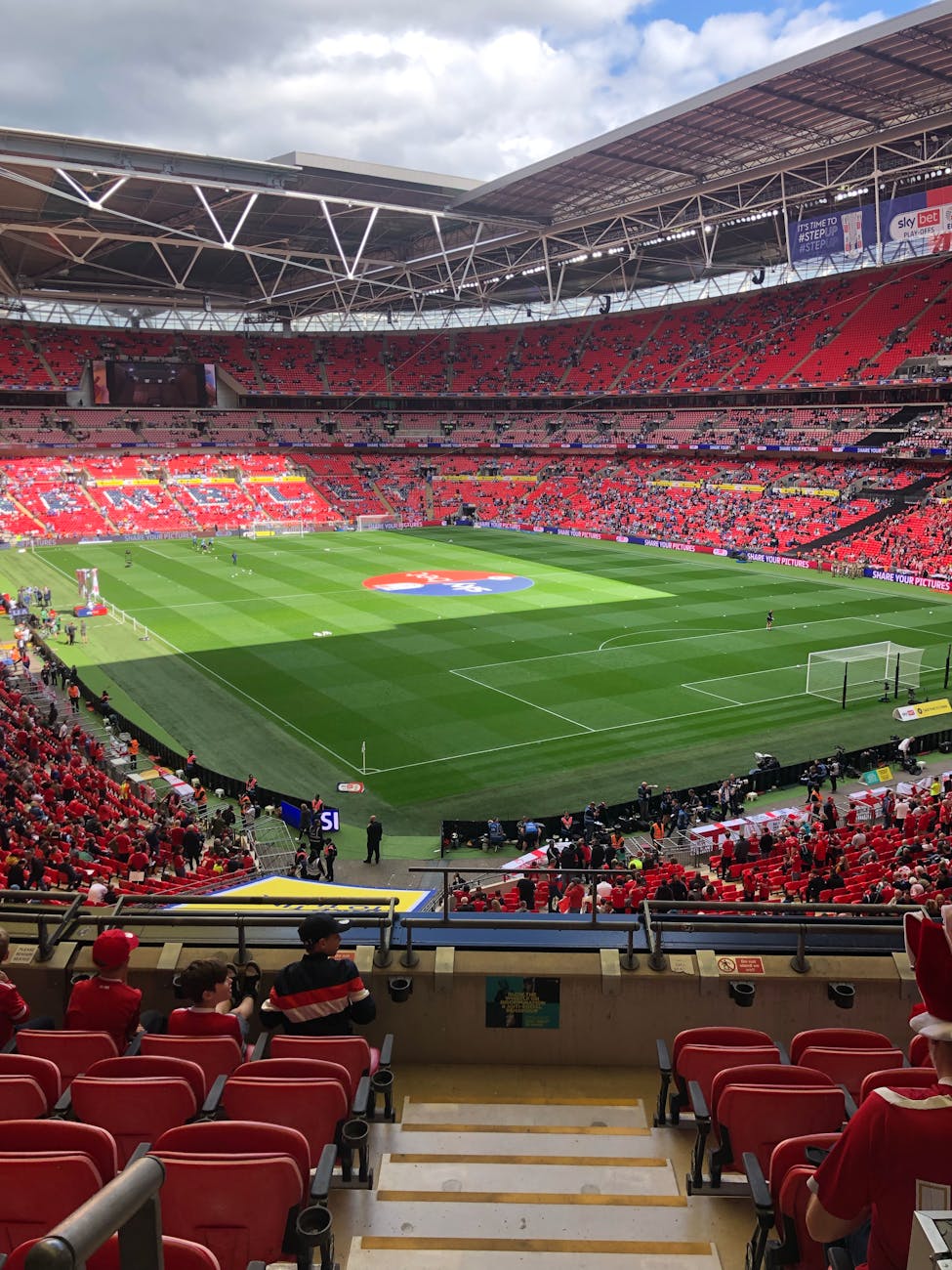 vibrant match day at wembley stadium